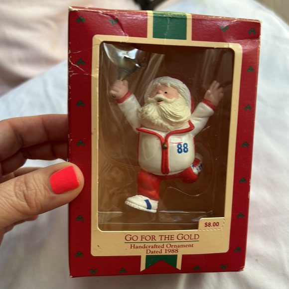 COPY - Vintage 1988 Olympic Santa Claus Go for the Gold Christmas tree ornament… - Picture 11 of 16